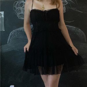 Wild Fable mesh polka dot mini dress